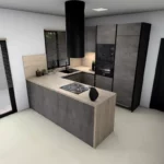Malá drevostavba Easy 46 - černá kuchyňa