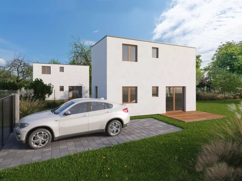 Poschodová drevostavba Easy 37 s rovnou strechou